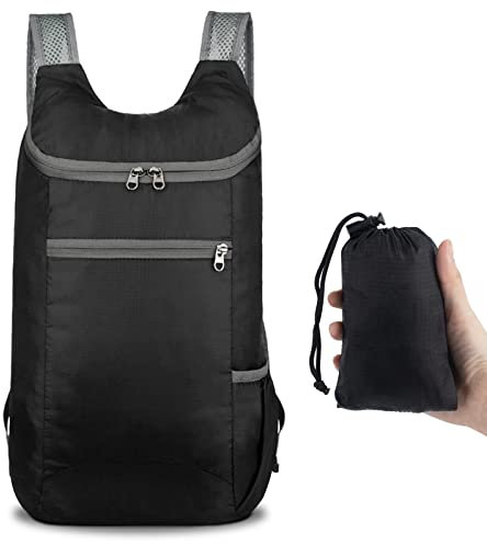 AYNKH Ultra leichter faltbarer Rucksack, wasserdichter Leinwand Rucksack mit großer Kapazität für Reise Wandern Camping Radfahren Outdoor Sport Unisex