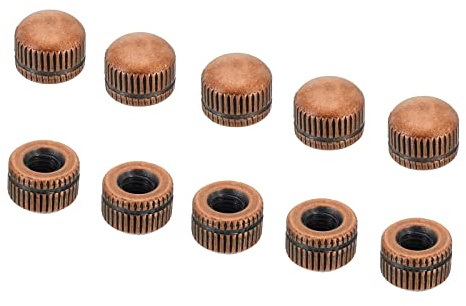 PATIKIL M5 15Pack Kappe Mutter Hutmutter Schraube Knopf Kappe Einsatz Bolzen Abdeckung Innengewinde Gerändelte Hardware Steckverbinder Lichttechnik Rot Bronze