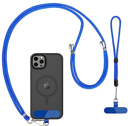 CACOE Cell Phone Lanyard, 1 Pcs Adjustable Neck Strap and 1 Pcs Wrist Strap,2 Pcs Pads,Universal Crossbody,Multifuctional Compatible with Most Smartphones