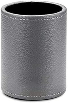 Stifthalter Für Den Schreibtisch, Runder Stiftehalter, Schreibtisch-Büro-Organizer, Schreibtisch-Organizer Aus PU-Leder Für Zuhause, Schule, Büro, 7,6 X 10,2 cm, Multifunktionaler Stifthalter,Grau