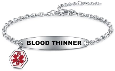 AITENME Medizinischer Alarm Armbänder Damen SOS Damen Medical Armband Edelstahl Armkette Kette Panzerkette