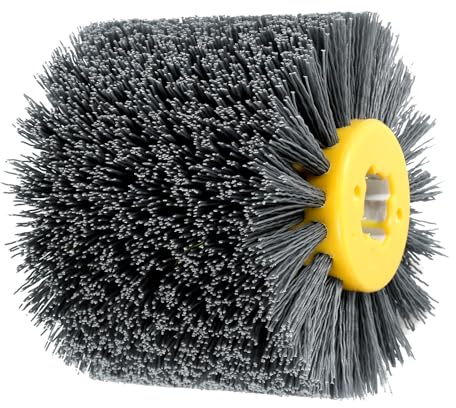 OROMYO Spazzole abrasive per legno #120 grana spazzola in nylon per smerigliatrice angolare, trapano a setole in legno per sbavare rimozione della ruggine e lucidatura (grana 120)