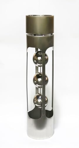 Gravidus Elegante Pflanzsäule Pearl aus Silber gebürstetem Edelstahl wetterfest Zeitloses Design für Innen & Außen Dekosäule mit integrierter Pflanzschale