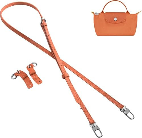Gastinsave Handtaschengurte Ersatz, Leder Handtasche Crossbody Schultergurt Verstellbar für Longchamp Tasche Frauen(Karotte Orange)