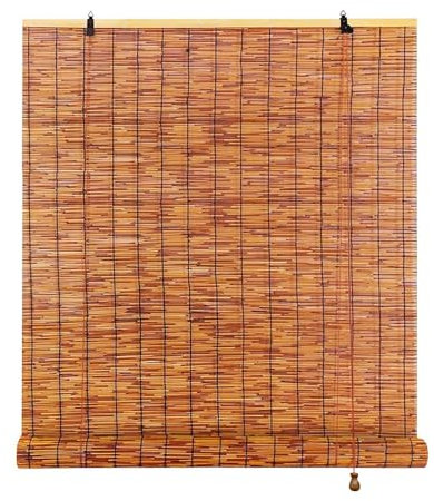 Bambusrollo Wetterfest Aussen Balkon Rollo Mit Haken Retro Schilf Vorhang Sichtschutz Bambus Rollo Jalousine 60 70 80 90 100 110 120 130 140 150 160 170 180cm Breit Fenster Sonnenschutz Rollo