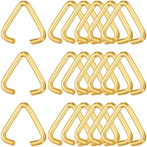 SOFPLATE 1 Box 300Pcs Triangle Open Jump Rings 12mm Iron Pinch Clip Bails Hang Drops Gold Pinch Bails Connectors Link Jumping Ring for jewellery Findings Earrings Bracelet Necklace Keychain DIY Craft
