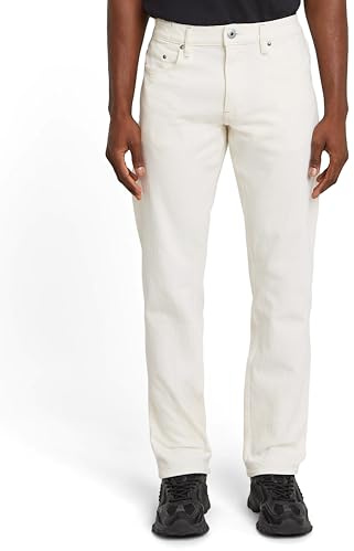 G-STAR Mosa raka jeans för män, Beige (96 Ecru Mom Washes D23692-d552-h161), 34W / 36L