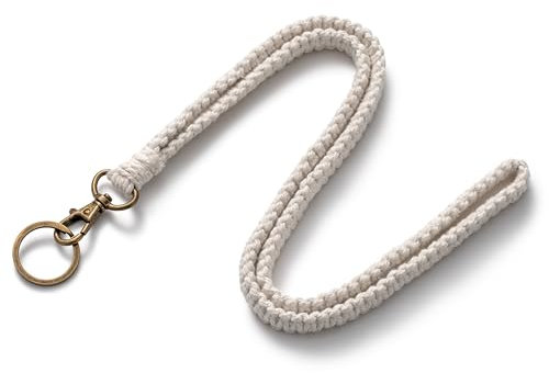 MORSUNBELA Schlüsselband, Schlüsselbänder Umhängeband, Lanyards mit Karabiner Schlüsselanhänger Damen, Lanyard Schlüsselkette für Arbeitsausweise Türschlüssel (Weiß)