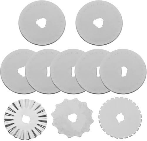 Lurrose 10piezas Cuchillas De Corte Rotativas Repuesto Para Cortador De Acolchado Adecuado Para Incluye Cuchillas Rectas Dentadas