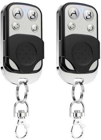 2 Pièces Telecommande Universelle Portail 433,92 MHz Code Fixe Bip Portail Universelle Télécommandes Garage Universelle sans Fil Coulissant 4 Touches Copieuse pour Porte de Garage et Voiture