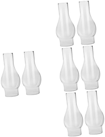 PartyKindom 4 Ensembles Couvercle De Lampe À Pétrole Transparent Retrolite Lampes À Huile Combustible pour Torche Tiki Bougeoir Transparent Cool Cheminée De Lampe À Huile en Verre 2 Pièces * 4