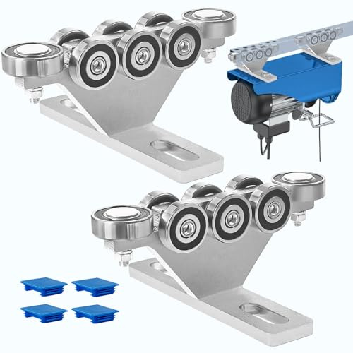 LookFox Hoist Trolley, 6+2 Wheel Unistrut Rollers - Anti-Lock & Anti-Fall, Electric Unistrut Trolley, Use with All 1-5/8 Wide or Taller Strut Channel, for Garage/Industrial Hoist Silent Systems