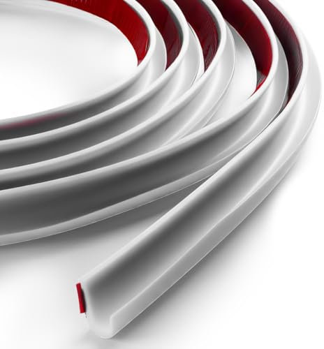 J Shape RV-regenrinne, 5M PVC Selbstklebend Regenrinne Wohnmobil, Dachrinne Dachregenumleitung für Autos, LKWs,Wohnmobile, Bootstüren, Weiß