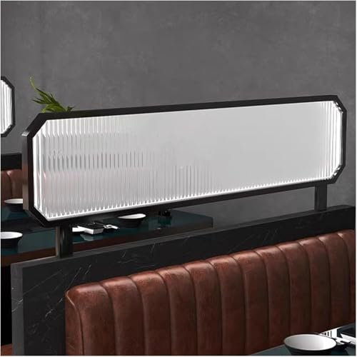 Glas-Trennwand für Restaurants, gehärtetes Glas, Tisch-Trennwand, dekorativer Sichtschutz für Hotels und gewerbliche Schreibtische (schwarz, 120 x 30 cm)