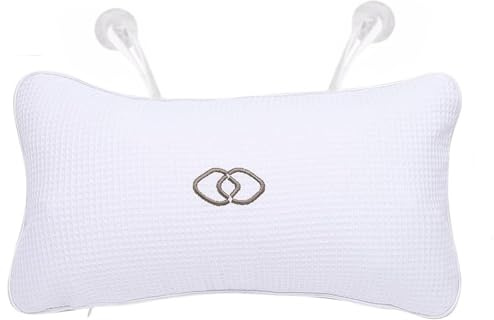 Geichan Anti-slip Non-Slip Bathtub Pillow,Home Spa Bath Cushion Inflatable Bath Pillow, Head Neck Back Shoulders Rest Relax Suction Cup Support for Hot Tub Bathroom Home Spa Headrest