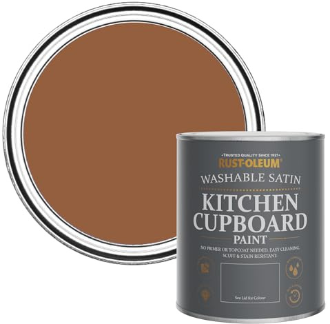 Rust-Oleum Scrubbable Kitchen Wood, Cupboard and Cabinet Paint in Satin Finish - Terracotta 750ml