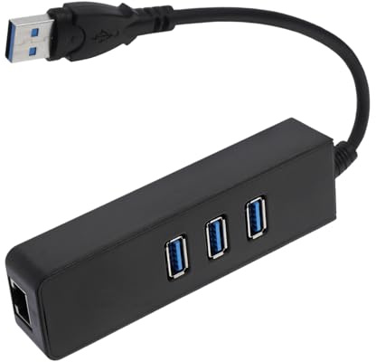 UTHCLO Hub USB Portatile con Porte Type-c e Adattatore Ethernet Gigabit Mbps per PC Laptop TV Nero Convertitore Rete LAN ad Alta velocità Senza Driver