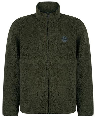 Tokyo Laundry Men's 'Palomas' Sherpa Borg Fleece Funnel Neck Jacket Top with Zip Fasten Pockets