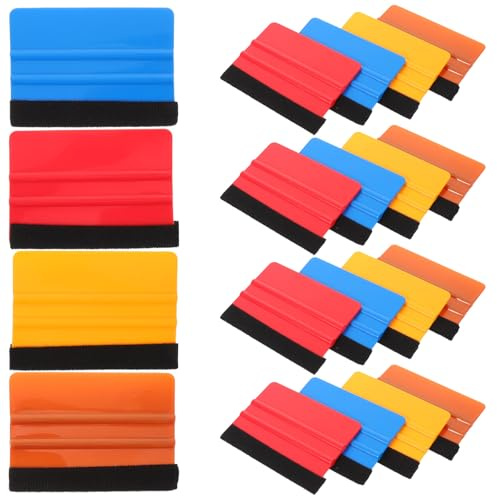 JECOMPRIS Set 20 Pezzi Attrezzi Tergivetro per Adesivi Auto Spatole in Plastica per Installazione Pellicole Parabrezza Strumenti per Pulizia Bordi e Applicazione Decalcomanie Compatibili