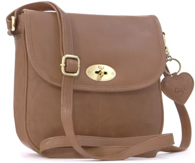 Gigi - Sac Bandoulière Femme Cuir - Sac à Main à Rabat - Sac Besace Moyen - Bandoulière Réglable - 8755T - Marron