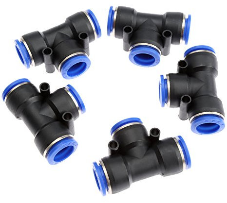 5pcs Jonction en T Tuyau de raccords rapides pneumatiques à 3 voies Connecteur Push-in Tuyau d'arrosage Raccord de Tuyau connecteur de Robinet-16mm
