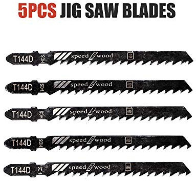 Lames de scie sauteuse Maso 5 pcs T144D scies sauteuses Lame de scie sauteuse Lame universelle Jig Assortiment en métal pour la coupe de bois en PVC et coupe Plus