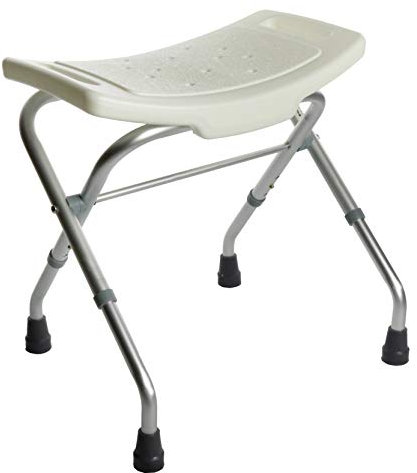 OrtoPrime Taburete Baño Plegable - Silla para Ducha Ortopédica - Asiento Bañera Portátil - Banqueta Antideslizante - Taburete de Ducha para Ancianos o discapacitados - Banco de Ducha