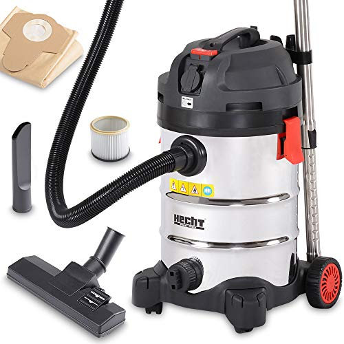 Hecht Jardin Aspirateur Industriel Multifonctions Eau et poussière avec réservoir 30L Puissant avec Prise d’Appareil. pour Chantier, Jardin, travaux Nouvelle Collection 2020