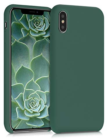 kwmobile Housse Compatible avec Apple iPhone X Coque - Housse de téléphone Protection Souple en TPU Silicone - Vert Sapin