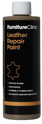 Furniture Clinic läderreparation färg och färguppdatering | självförseglande läderfärgämnen för snabb + enkel läderreparation | lädersoffor, bilstolar, läderskor, läder (beige, 250 ml)