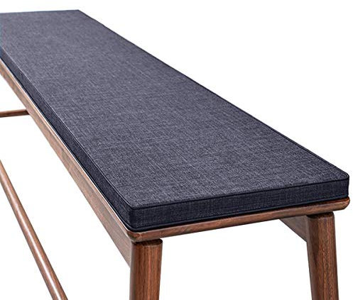 ZINN Weichschaum-Bankkissen, 3 cm dick, für Küche, Bank, Garten, Schaukel, Sitzkissen, Liegestuhl-Matte für drinnen und draußen, abnehmbarer Bezug, 120 x 40 cm, Dunkelgrau