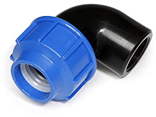 Set 5 pezzi Raccordo Gomito Femmina a compressione art 16835 per tubi PE Plastica Alfa (20mm x 1/2)