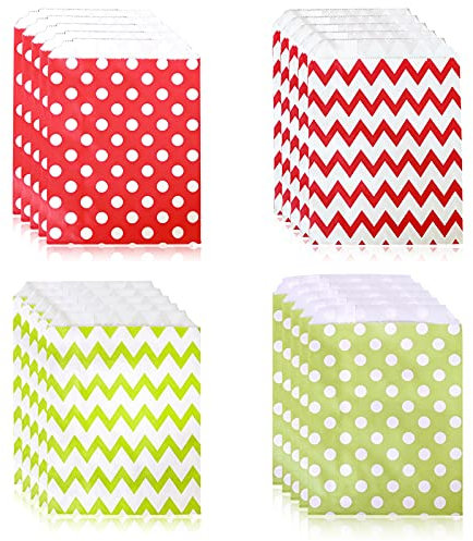 60 Stück Geschenktüten Papier YUTOU 13 x 18cm Süssigkeiten Beutel Butterbrottüten Bunt Süßigkeiten Papiertüten Kindergeburtstag Candy Bar Tüten für Ostern Hochzeit Geburtstag Party(4 Designs)