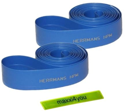 2 x Herrmans Fahrrad HPM Felgenband Blau 26 x 20 mm inkl. maxxi4you Reflexband