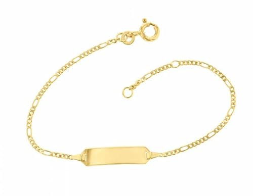 JC Schmuck 585 Gold Baby ID-Armband Kinder Goldarmband 14 cm I Panzer Armband mit Gravur I Gold Namensarmband I Babyarmband mit Namen I Kinderschmuck made in Germany I 5.53042