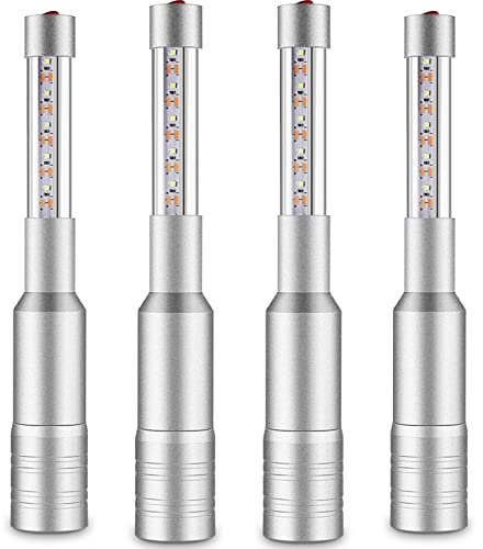 Lewtemi 4 Pieces Bottle Girl Lights Strobe Baton Bottle Service Lights Rechargeable Champagne Topper Handheld Sparklers for Bar Club VIP Nightclubs Party Event(Silver)