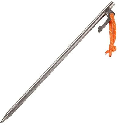 RISON Titan tältpinnar virkad camping tält naglar lätt titan tält spikar snö grässmark tunga tältspikar för utomhus camping och växtstöd trädgårdsinsatser (6, 8 × 250 mm)