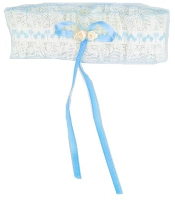 Liga para novia blanca o marfil con 3 flores, modelo triple flor. Liguero novia, accesorio para novias y damas de honor. (Marfil)