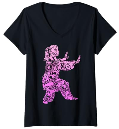 Femme Tai Chi Femmes T-Shirt avec Col en V