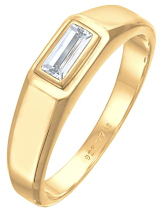 Kuzzoi Anello da uomo con topazio, elegante anello solitario in argento sterling 925 placcato oro, anello da uomo con gemma dorata, anello da uomo, misura 60-66, 0612391922, 62, Gemma, Topazio bianco