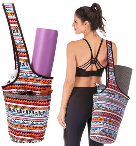 JOYHAZE Yogamatten-Tasche mit großer Tasche, große Kapazität, Pilates-Matte, Tragetasche für Frauen, Sport, Fitnessstudio, Einkaufen, leicht zugänglich und leicht, passend für die meisten Matten