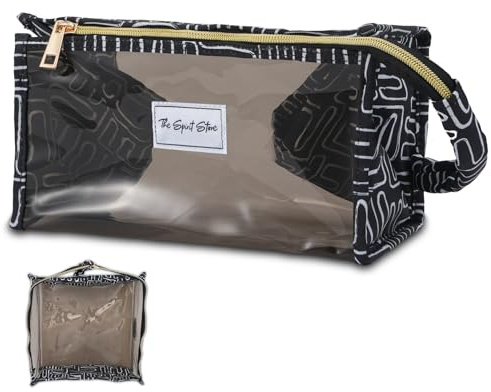 The Spirit Store Kosmetiktasche | Kulturtasche Damen | Makeup Bag | Schminktasche | Beauty Case | Schwarz | Reise Kulturbeutel Damen | Transparent | Groß XXL | Wasserdicht | Organizer | Frauen | Mode