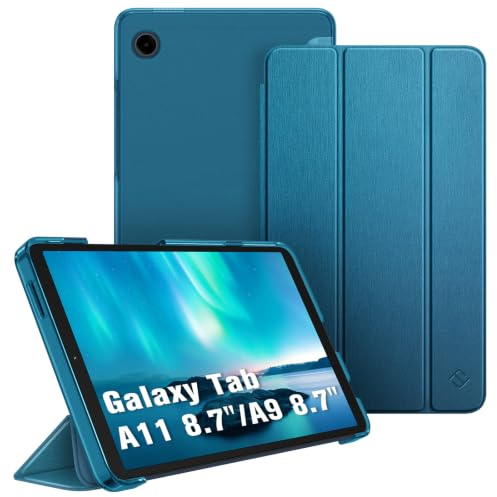 FINTIE Case for Samsung Galaxy Tab A11 8.7 Inch 2025/ Tab A9 8.7 Inch | Ultra Thin Protective Case with Translucent Back Cover for Tablet A11/ A9, Peacock Blue