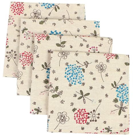 Servietten 6PCS 40x40CM Floral Bedruckte Stoffservietten Japanischen Stil Abendessen Gericht Handtuch Hochzeit Restaurant Bar Tisch Matte Serviette De Tisch (Color : 4PCS 40x40 G)
