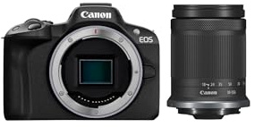 Canon EOS R50 Camera (Black) + RF-S 18-150mm F3.5-6.3 IS STM Lens - Mirrorless camera for on-the-go content creators, with a powerful wide-to-telephoto zoom lens