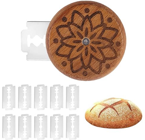 WUSANNA Bäckermesser Teigmesser Brotklinge Brot Einschneidemesser Brot Ritzmesser Bäckerklinge Brot Lame Cutter Rundbrotmesser, mit 10 Klingen, füR DIY-Brotteigmuster
