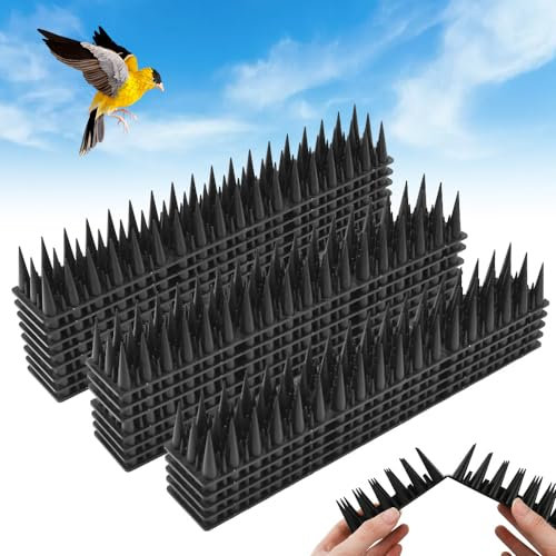 QINERSAW 20er Set 6 Meter Kunststoff Vogelabwehr Taubenschutz Katzen Spikes Taubenabwehr Balkon Vogelschutz Katzenabwehr Spikes Taubenspikes Vogel Spikes Schwarz 30cmx4.5x3.7cm