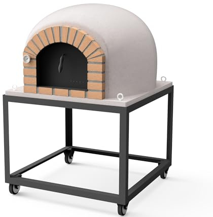 MOVELAR - Horno de Leña Exterior de Obra STROMBOLI (Blanco - 120 x 120 x 165 cm) - Horno exterior de gran capacidad, aislado con corcho y mantas cerámicas, cocción tradicional - REF: M00101