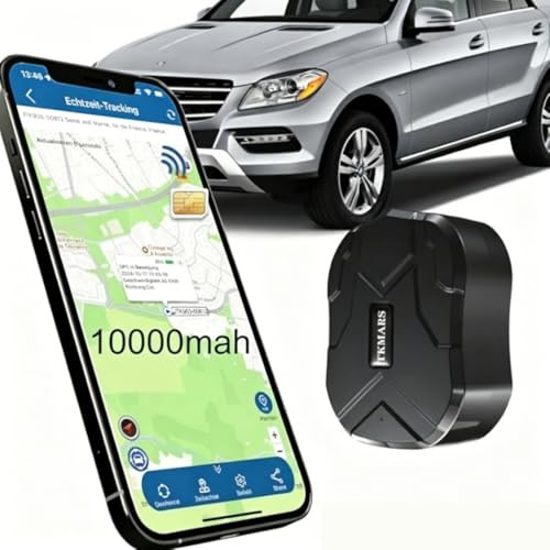 TKMARS Localizador GPS sin Suscripción TK905B para Coche - 10000 mAh, 160 Días en Espera, Alarmas Múltiples, IP65 Impermeable, Fuerte Magnético con App
