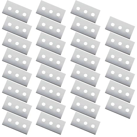 Biglumin 30 Stück Ersatzklingen für Schaber, Hochwertiger Kohlenstoffstahl, 43 x22 x 0,2 mm, Doppelseitig, Ideal zum Entfernen von Farbe, Kleber und Rückständen Schaber, Ersatzklingen ceranfeldschaber